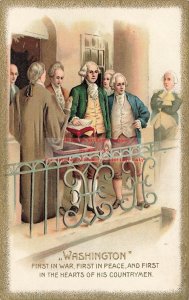 George Washington's Birthday, Winsch, Surrounded by Men on Terrace