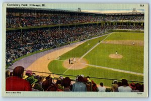 Comiskey Park People Watching Football Sports Chicago Illinois IL Postcard