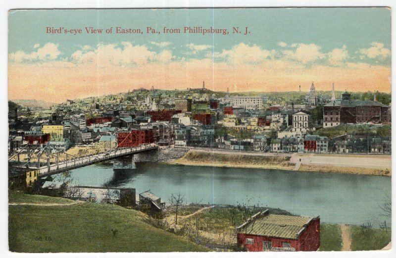 Bird's-eye View of Easton, Pa, from Phillipsburg, N.J.