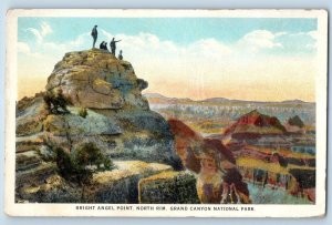 Grand Canyon Arizona AZ Postcard  Bright Angel Point North Rim c1920's Antique