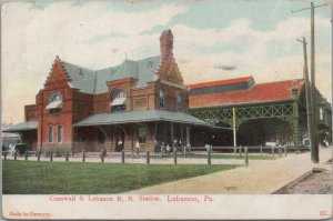 Postcard Cornwall and Lebanon Railroad Station Lebanon PA 1908