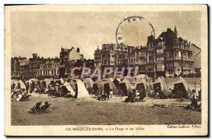 Old Postcard Malo Les Bains Beach and Villas