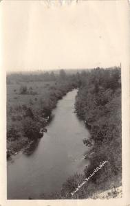 Vanderbilt Michigan~Black River View~Otsego County~1933 RPPC-Postcard