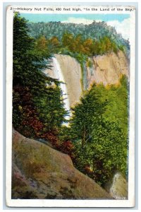 1928 Hickory Nut Falls 400 Feet In Land Of Sky Ashville NC Waterfalls Postcard