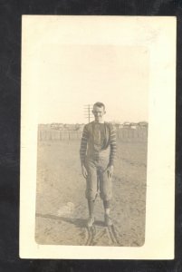 RPPC COLORADO SPRINGS COLORADO COLLEGE FOOTBALL PLAYER REAL PHOTO POSTCARD