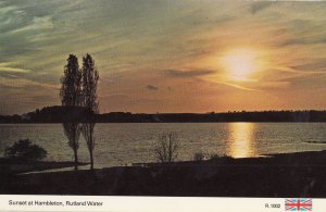 Sunset at Hambleton Rutland Northampton 1970s Postcard