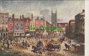 Berkshire Postcard - The Market Place, Reading in 1823 -  RS28619
