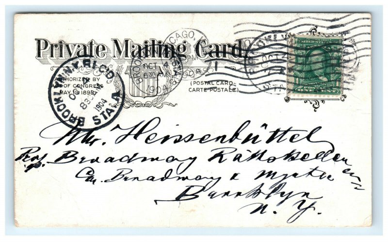 1904 Private Mailing Card Vogelsangs Restaurant Advertising Chicago IL Postcard