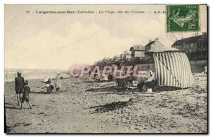 Old Postcard Langrune beach sea Cliffs of Approval