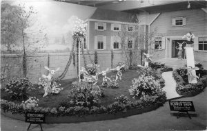 Postcard California Hollywood Park Flower Show Rabbit Garden RPPC 23-2905