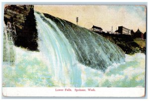 c1910 Lower Falls Waterfalls Spokane Washington Vintage Antique Posted Postcard