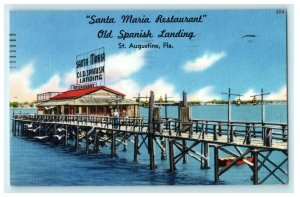 1963 Santa Maria Restaurant, St. Augustine, Florida FL Vintage Postcard 