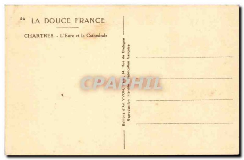 Chartres Old Postcard L & # 39Eure and the cathedral