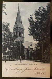 Vintage Postcard 1906 St. Patrick's Church, Oneida, New York (NY)