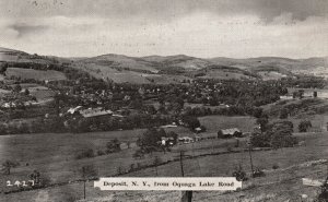 Vintage Postcard 1930's  From Oquaga Lake Road View Deposit New York NY