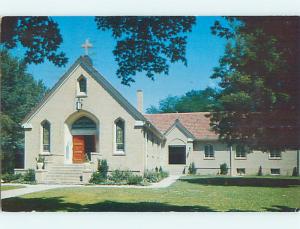 1950's CHURCH SCENE Angola Indiana IN p4383