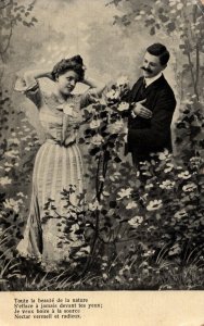 Victorian Romantic Couple Vintage Postcard 09.90