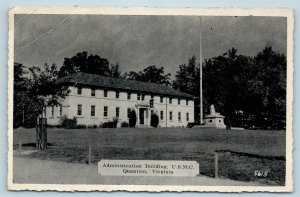  Postcard VA Quantico Administration Building USMC c1940s C8