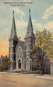 J77/ Clarksville Tennessee Postcard c1910 Methodist Church Parsonage 159