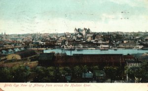 Vintage Postcard Bird's-Eye View Of Albany From Across The Hudson River New York