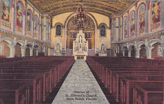 Florida Palm Beach Interior Of Saint Edwards Church Curteich