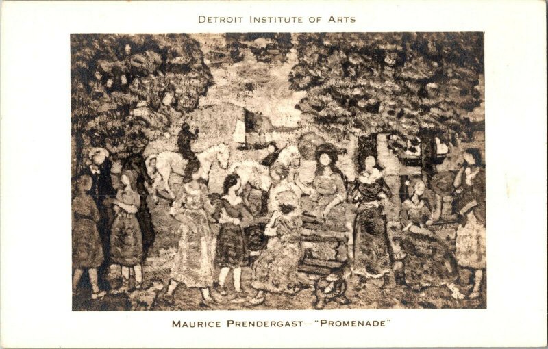 Promenade by Maurice Prendergast, Detroit Institute of Arts Vintage Postcard G77 