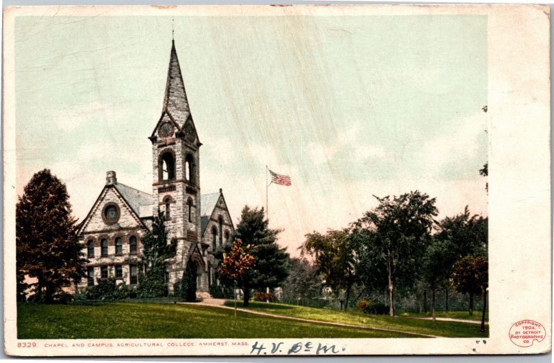Postcard MA Amherst - Chapel and College Agricultural College