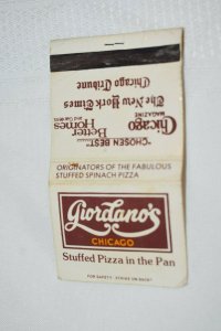 Giordano's Chicago Stuffed Pizza in the Pan Illinois 30 Strike Matchbook Cover