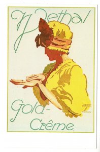 Gold Creme, Hand Lotion Advertising, Woman