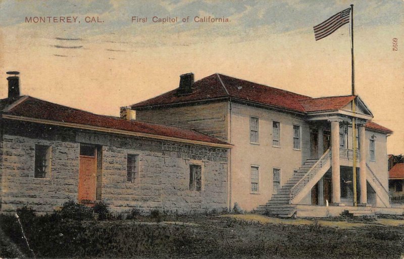 Monterey, CA First Capitol of California 1908 Vintage Postcard