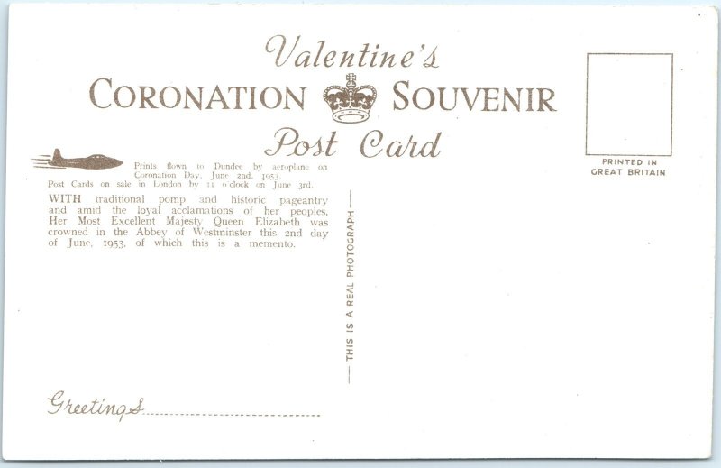 c1950s London, England RPPC Queen Elizabeth II Coronation Royal Portrait A347