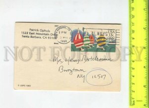 466530 1984 year USA Los Angeles Yachting Olympics Postal Stationery postcard