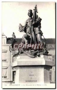 Old Postcard Dunkerque The monument of Defense