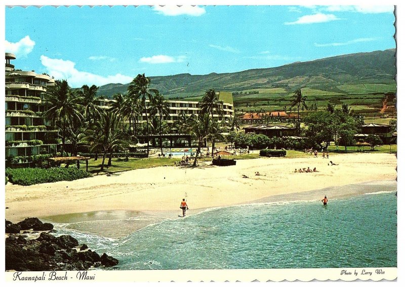 Kaanapali Beach & Sheraton Maui Resort Maui Postcard 1969