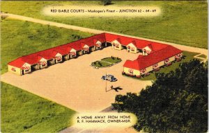 Muskogee, OK Oklahoma RED GABLE COURTS~RF Hammack ROADSIDE MOTEL Linen Postcard