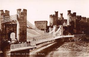 uk38500 conwy castle and suspension bridge wales real photo uk lot 17 uk