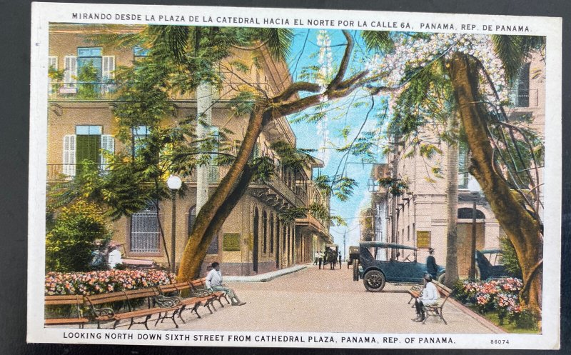 Mint Panama Picture Postcard sixth Street from cathedral plaza 