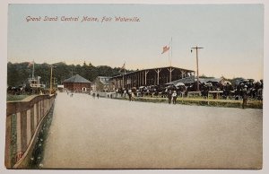 Waterville ME Grand Stand Central Maine Fair Postcard B50