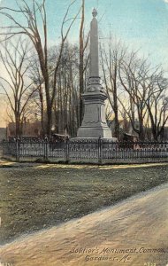 GARDINER, Maine ME   SOLDIERS MONUMENT~Civil War Statue   1910 Military Postcard