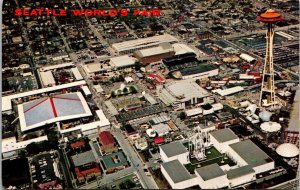 Seattle Worlds Fair Washington Scenic City Birds Eye View Chrome Postcard 