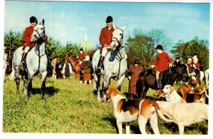 An English Hunting Scene, Horses, Dogs