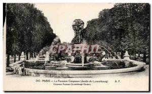 Paris Postcard Old Fountain Carpeaux Luxembourg Gardens