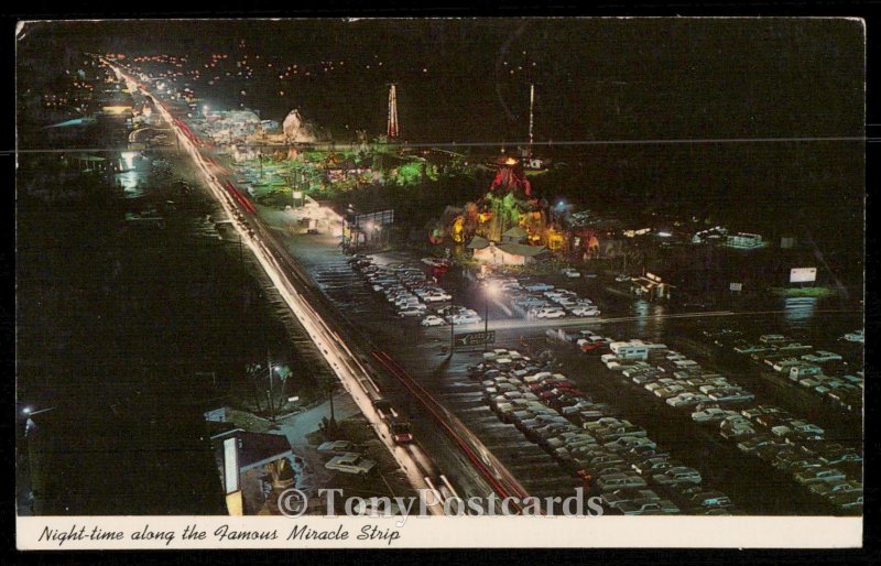 Night-time along the famous Miracle Strip