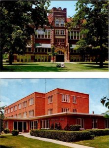 2~Postcards  Aurora, IL Illinois AURORA COLLEGE CAMPUS Eckhart Hall & Jenks Hall