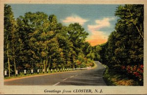 New Jersey Greetings From Closter Country Road Scene