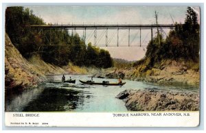 c1910 Steel Bridge Tobique Narrows Near Andover New Brunswick Canada Postcard