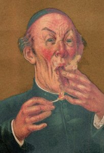 1870's-80's Creepy Men Smoking And Drinking Set Of 4 Victorian Trade Card P62