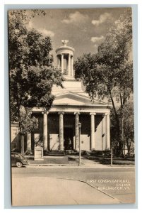 Vintage 1940's Photo Postcard First Congregational Church Burlington Vermont