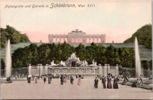 Postcard Austria Vienna - Neptune grotto and gloriette in Schonbrunn