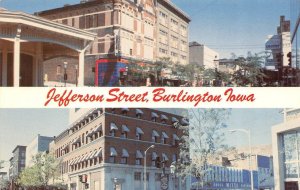 Burlington, IA Iowa  JEFFERSON STREET MALL Shops~Witte Drugs & Hardware Postcard